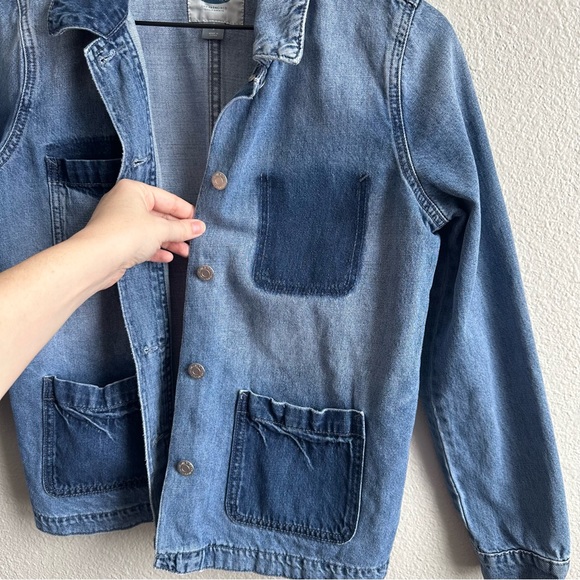 Old Navy Light & Dark Wash Button Front Pocket Jean Jacket Size Small - Picture 4 of 8